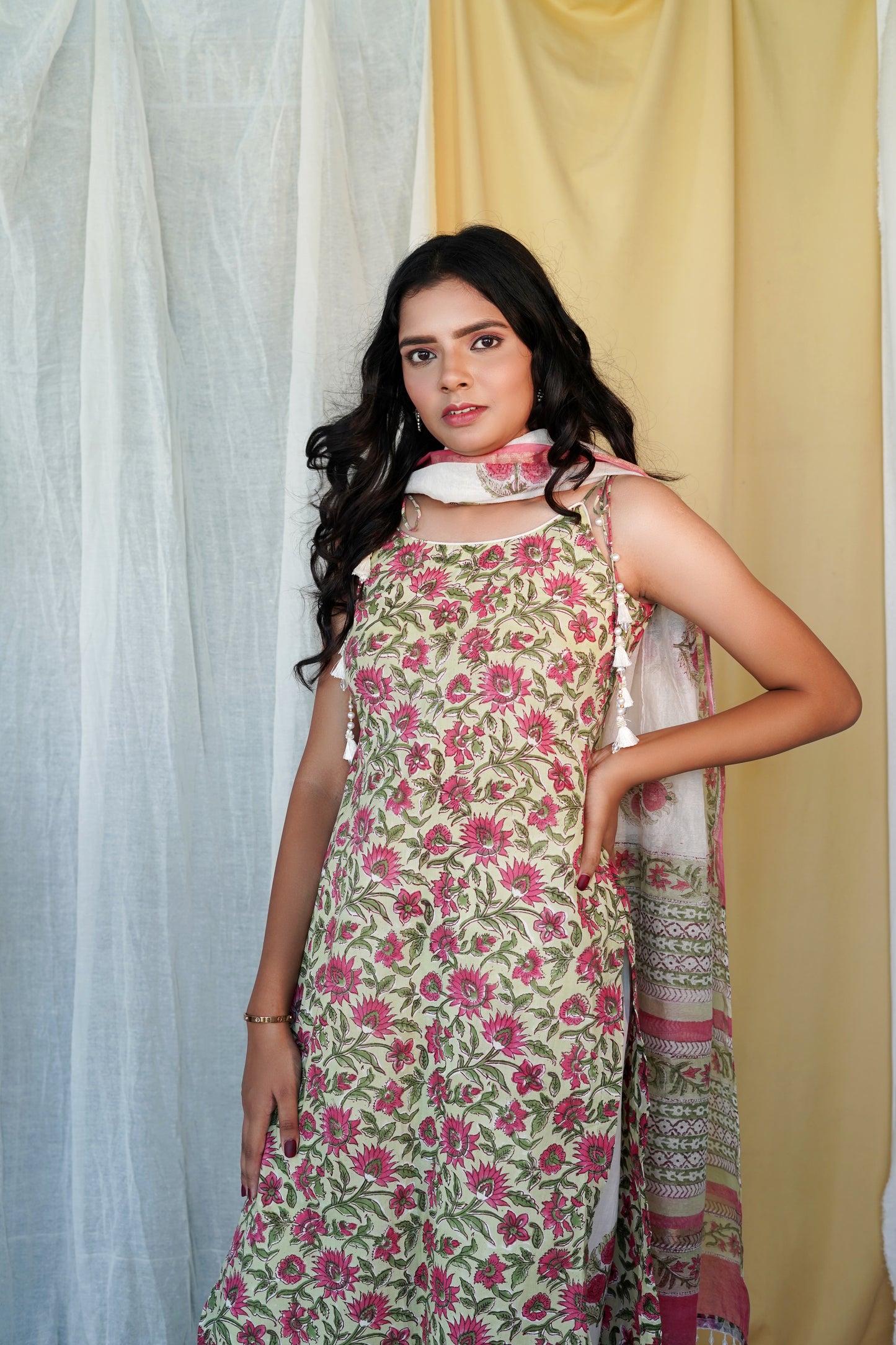 Gulab Vatika – Hand Block Printed Kurta Set