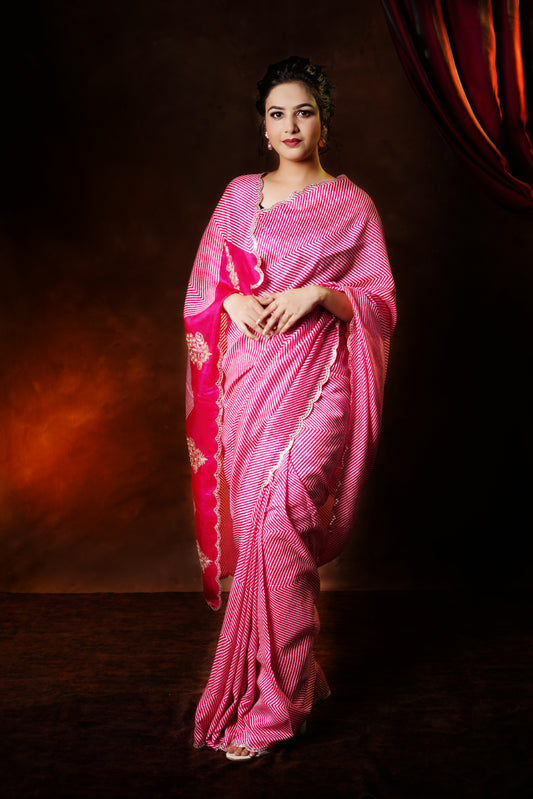 Royal Blush Crepe Silk Saree