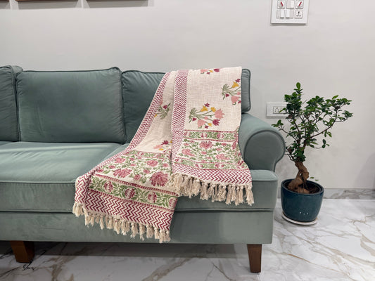 Block Printed Couch Throw