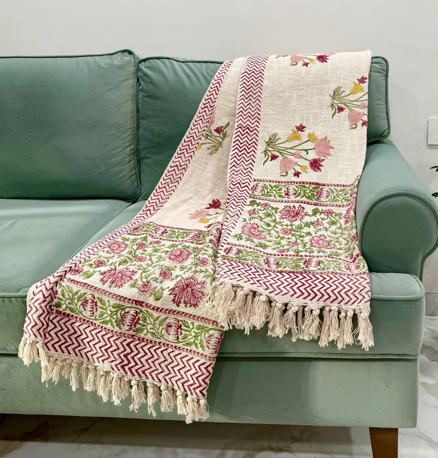 Block Printed Couch Throw
