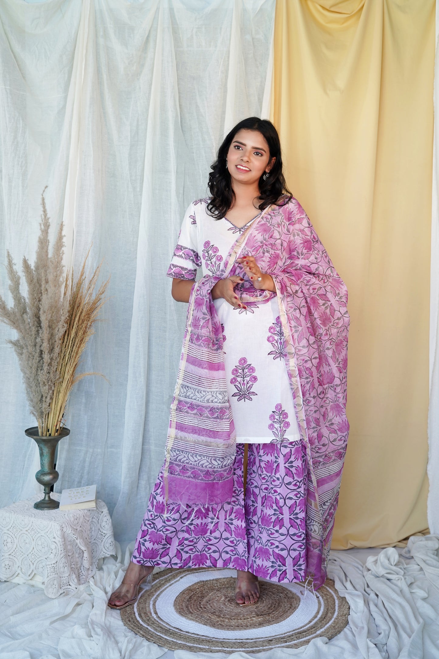 Lilac Tales Block Printed Suit Set