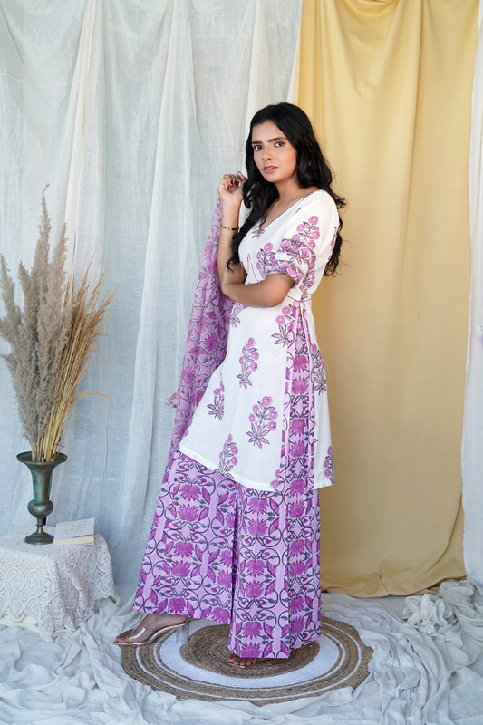 Lilac Tales Block Printed Suit Set