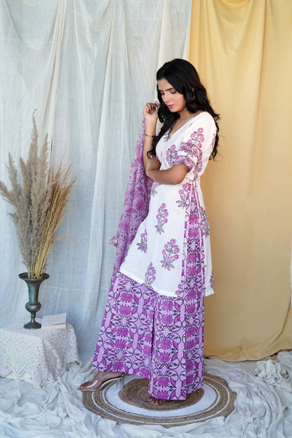 Lilac Tales Block Printed Suit Set