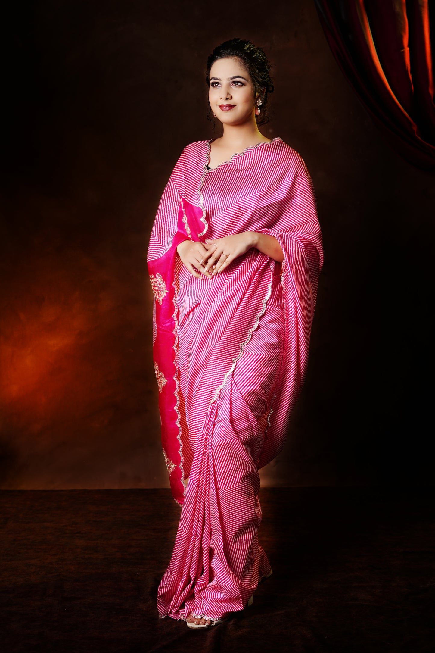 Royal Blush Crepe Silk Saree