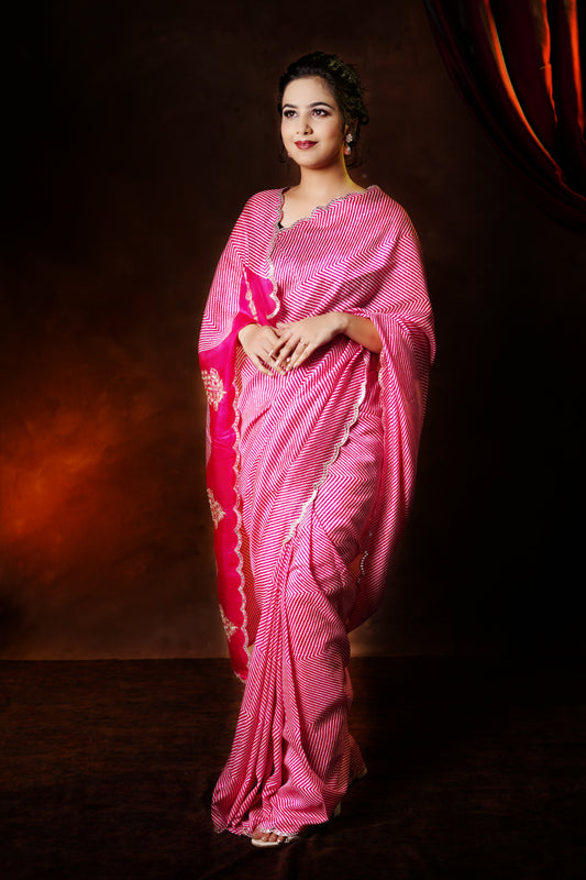 Royal Blush Crepe Silk Saree