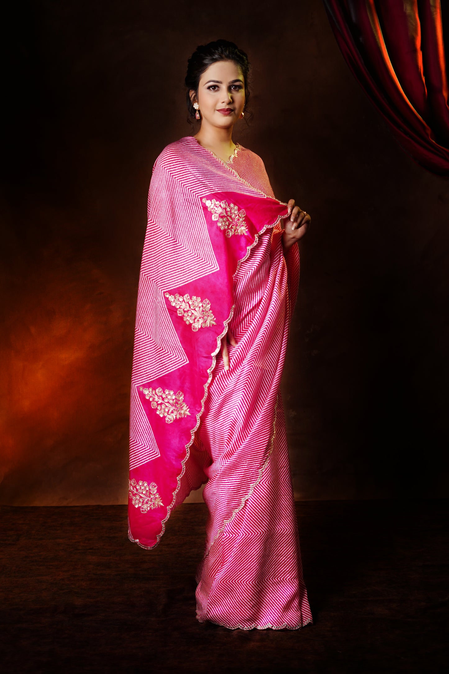 Royal Blush Crepe Silk Saree