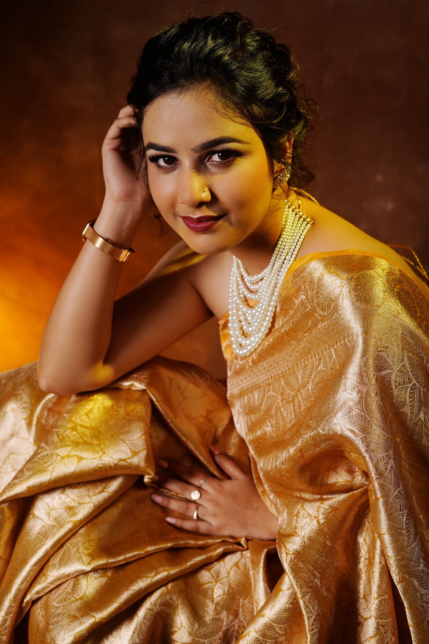 Golden Era Banarasi Golden Tissue Brocade Saree