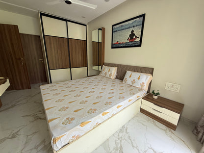 Block Printed Bed Sheet - Yellow