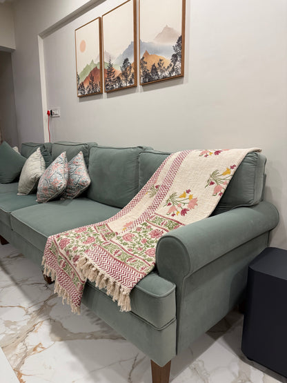 Block Printed Couch Throw