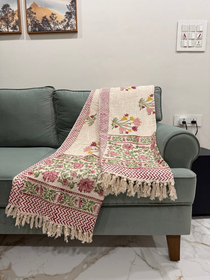 Block Printed Couch Throw
