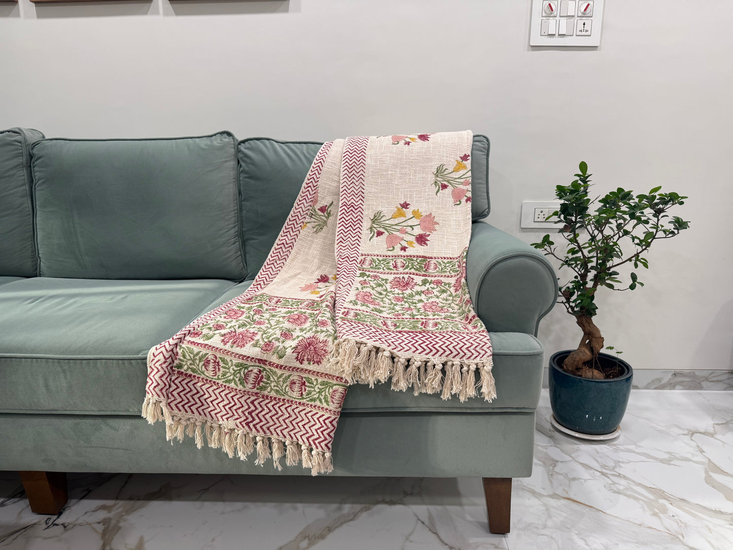 Block Printed Couch Throw