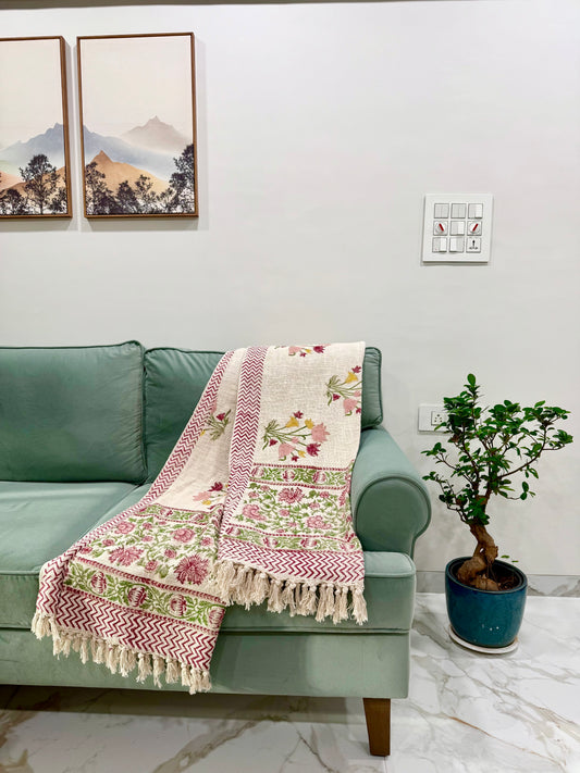 Block Printed Couch Throw